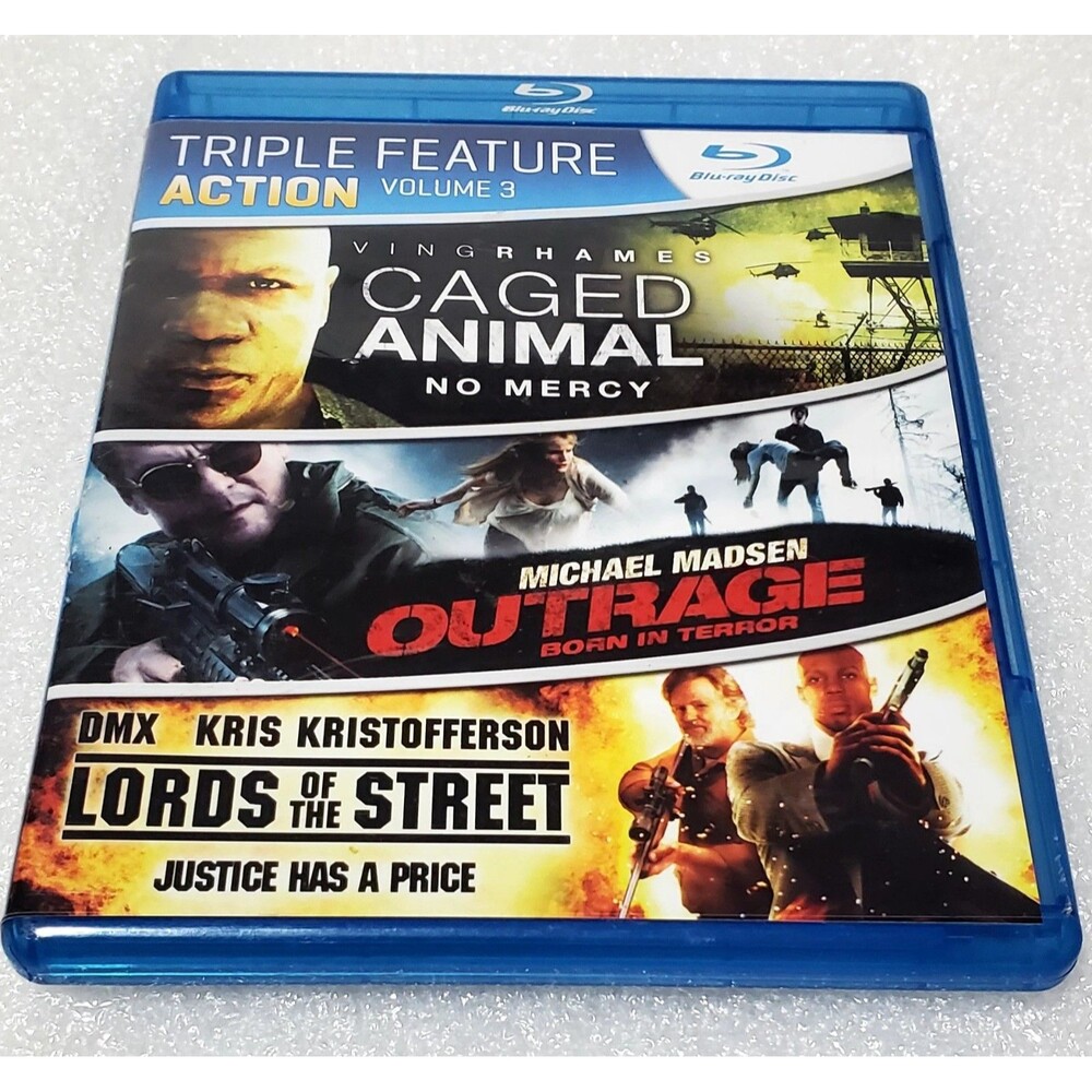 Action Triple Feature: Volume 3 (Blu-ray) Caged Animal / Outrage Born in Terror